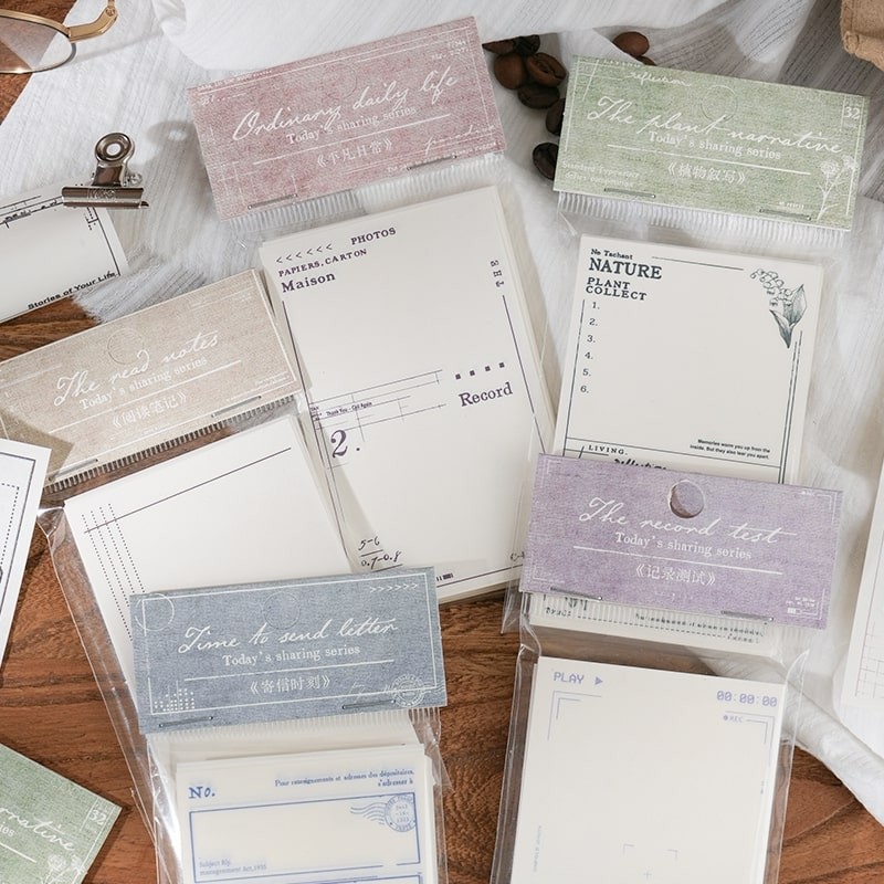 

Yoofun 45pcs Share Today Vintage Journal To do List Memo Pad Message Notes Material School Office Journal Scrapbooking Paper