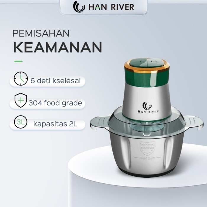 HAN RIVER Blender chopper 2L (HRJRJ04)Hijau