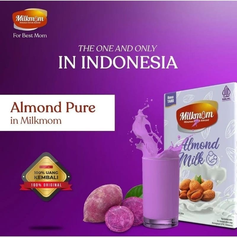 

MILKMOM MINUMAN EXTRAK ALMOND 200GR BOOSTER ASI // RASA TARO