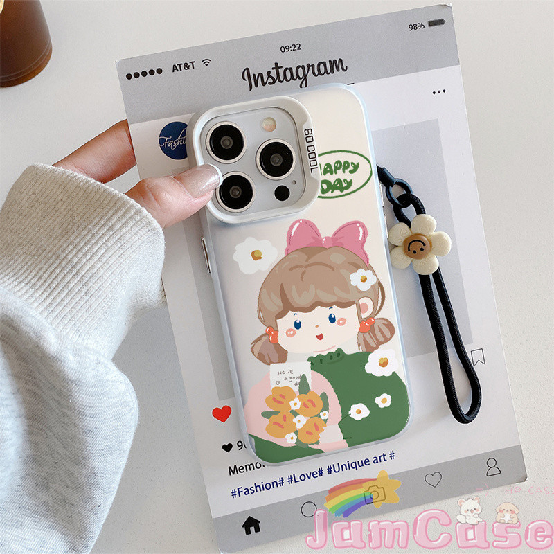 【Jam Case】case OPPO Gadis kecil kartun Casing ponsel cocok untuk OPPO A94 F17PRO Casing Anti PecahA5