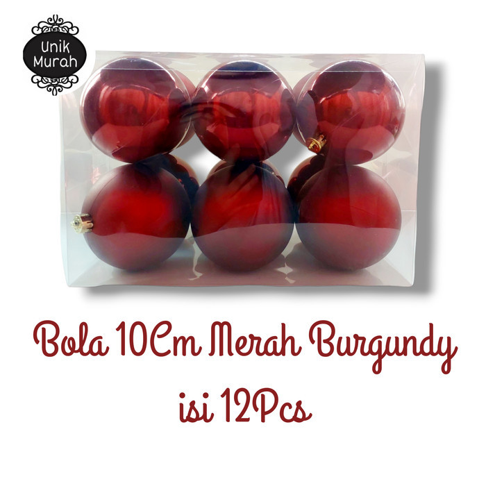 

Bola Natal - Bola Natal Burgundy Diameter 10cm isi 12pcs