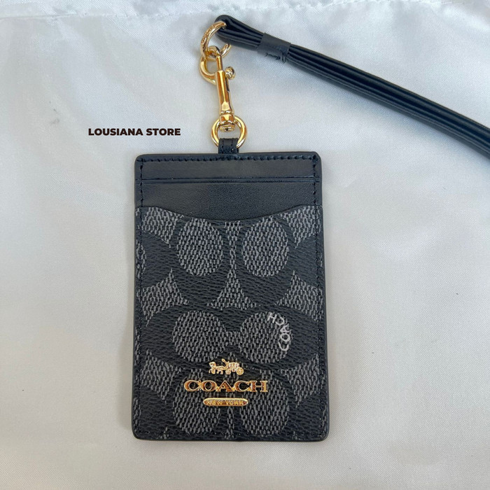 

Lanyard Id Coäch Siganture Canvas Logo Embossed - Black Signature