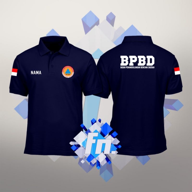TERBARU KAOS POLO SHIRT KERAH LENGAN PENDEK BNPB / BPBD (BADAN PENANGGULANGAN BENCANA DAERAH) BAJU S