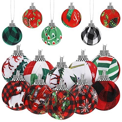 

16 Pieces Christmas Buffalo Plaid Ball Ornaments Christmas Foam