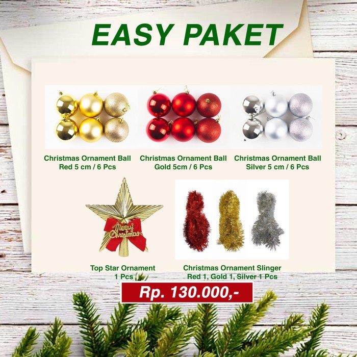 

Hiasan Natal Paket / Ornament / Dekorasi / Aksesoris CHRISTMAS EASY