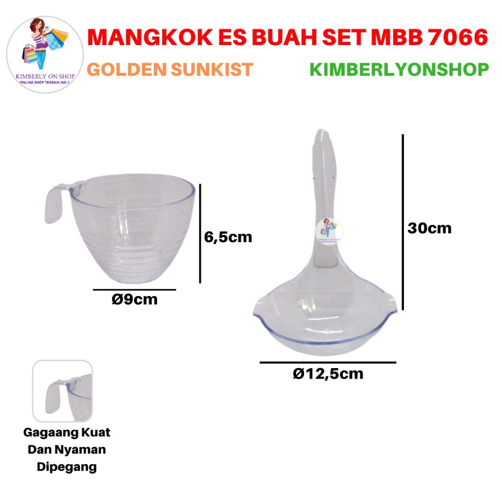yj75yb Mangkok Sop Buah Tempat Es Buah Set Gelas Golden Sunkist