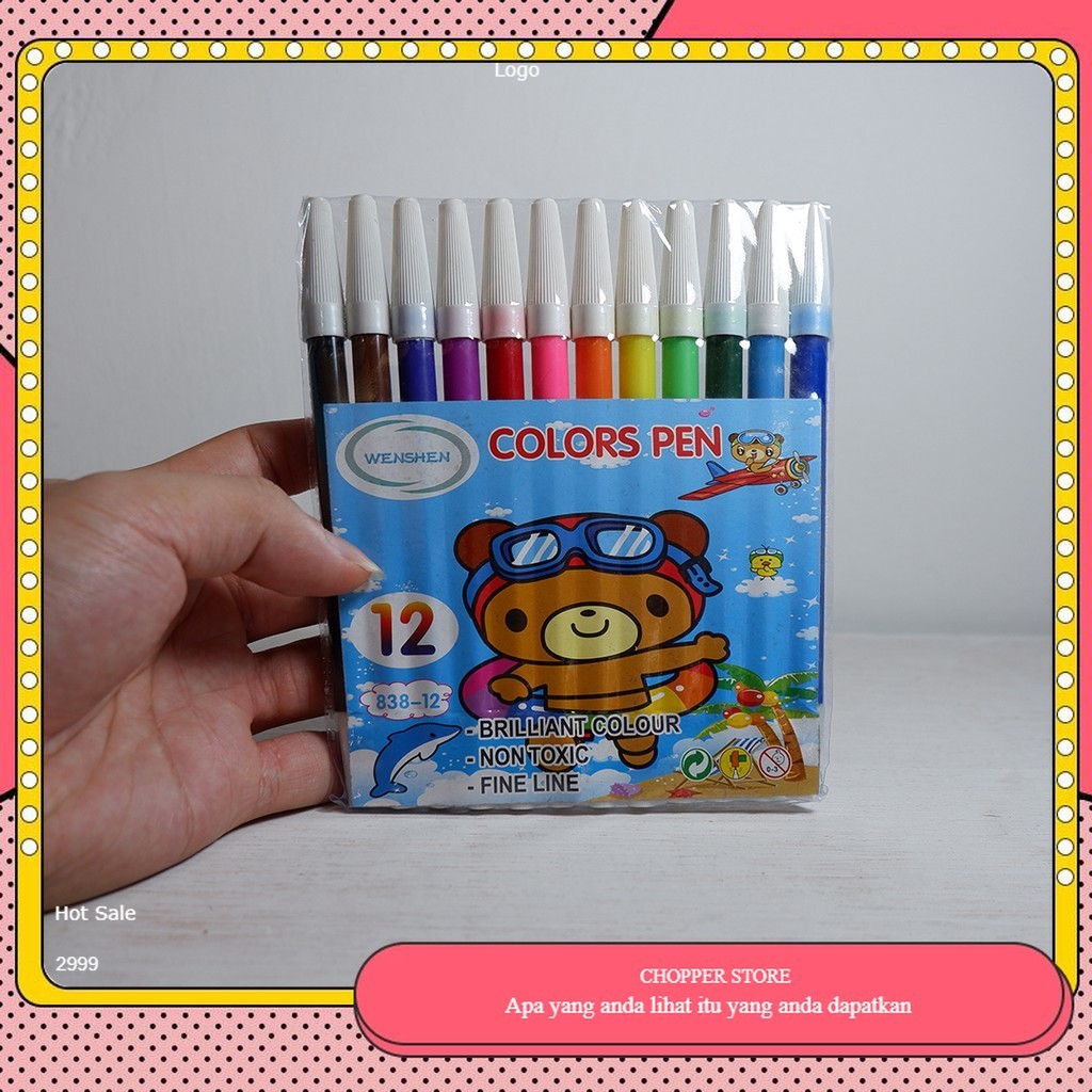 

Spidol Kelir Air Warna Murah Wenshen 12 pcs new