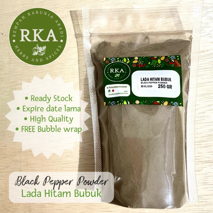 

Lada Hitam Bubuk 250 gr / Merica 250g / Black Pepper Powder / Pepper Ground - 250gr