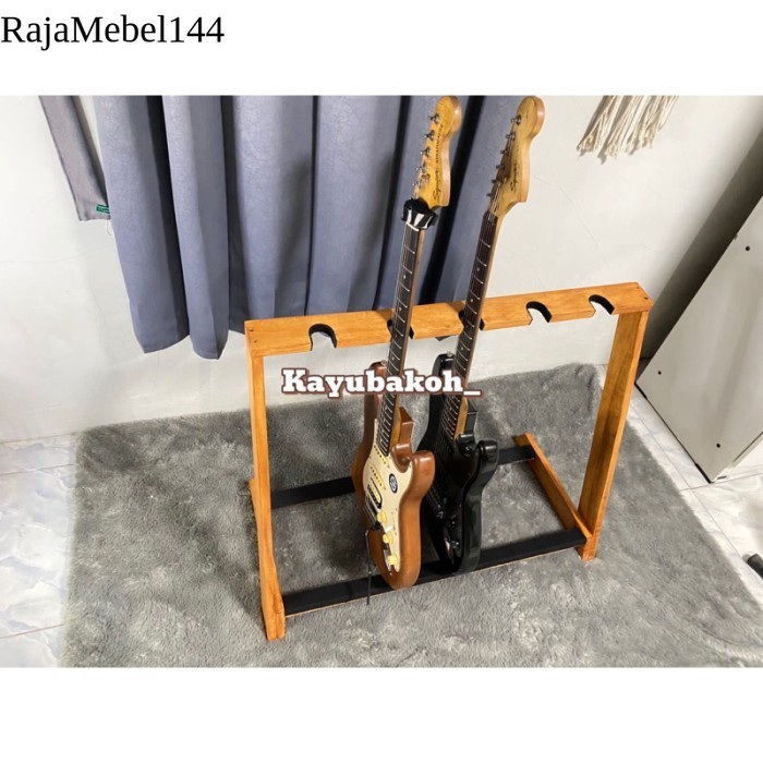 

Code stand gitar kayu rak gitar kayu minimalis stand rak gitar V5 all guitar Ready - walnut satin laris manis