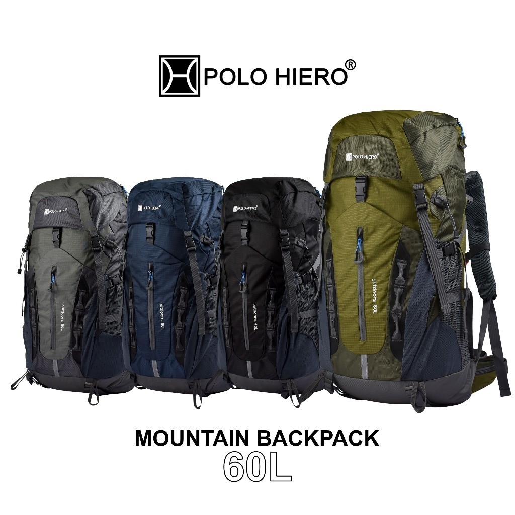 Ransel Fashion-Tas Ransel Gunung Polo Hiero 3071 -60 Liter Tas Camping Ukuran Besar Camping Tas Outd