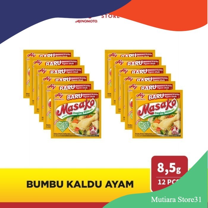 

Masako Royco kaldu penyedap ayam sapi 8gr 8,5gr isi 12 per 1 renteng