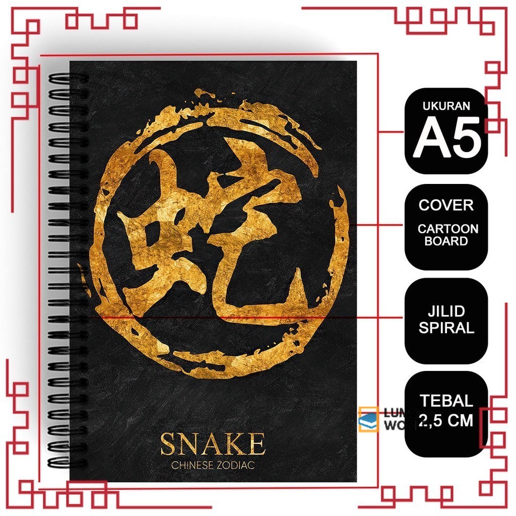 

Notebook Cover Chinese Zodiak A5 Buku Kotak Mandarin Spiral Kawat Hardcover