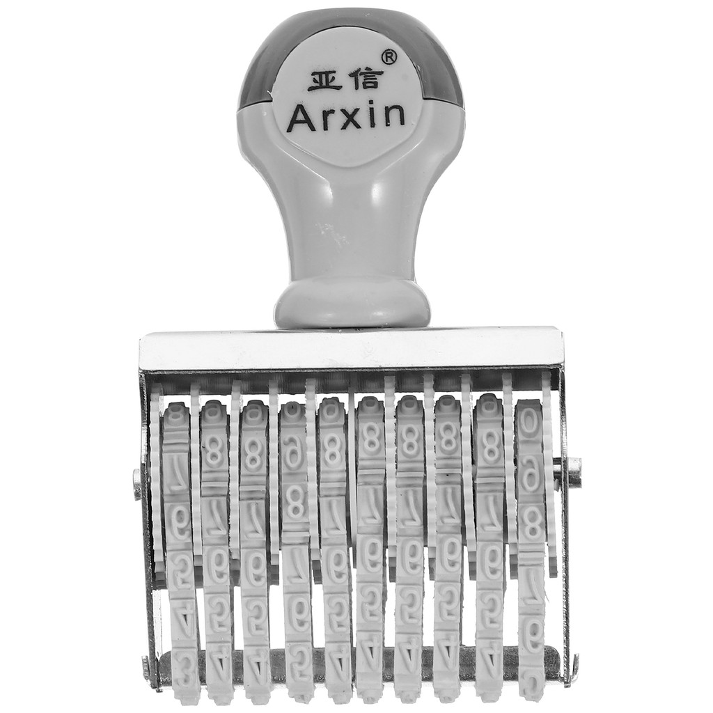

Small Handle Rubber Date Stamp Office 10 Digits Roller Stamps Iron Daily Use Number Stamper