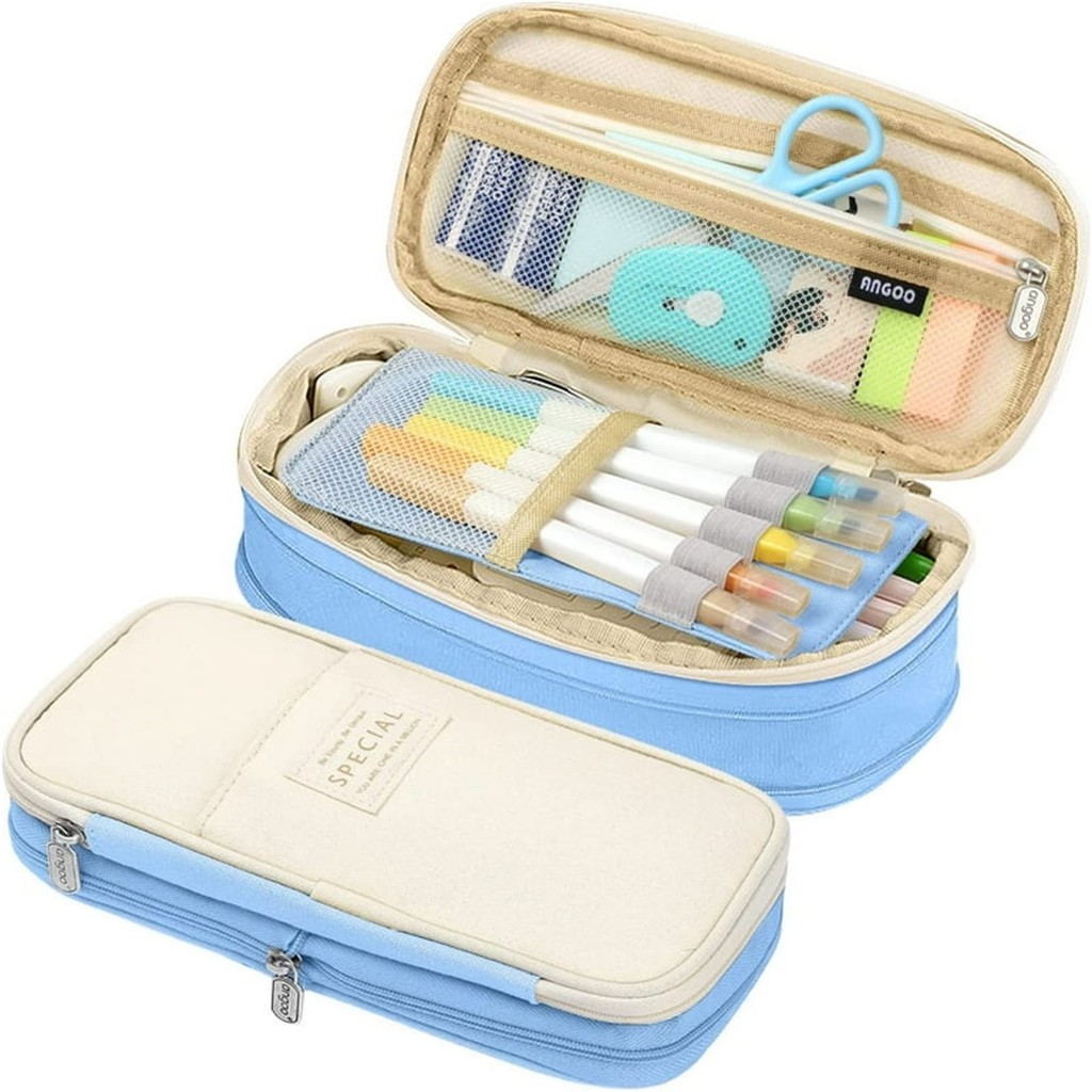

Creative Pencil Case Large Capacity Double Layers Safe Material School Case Pouch Stationery For Girls Home Office Organizer
