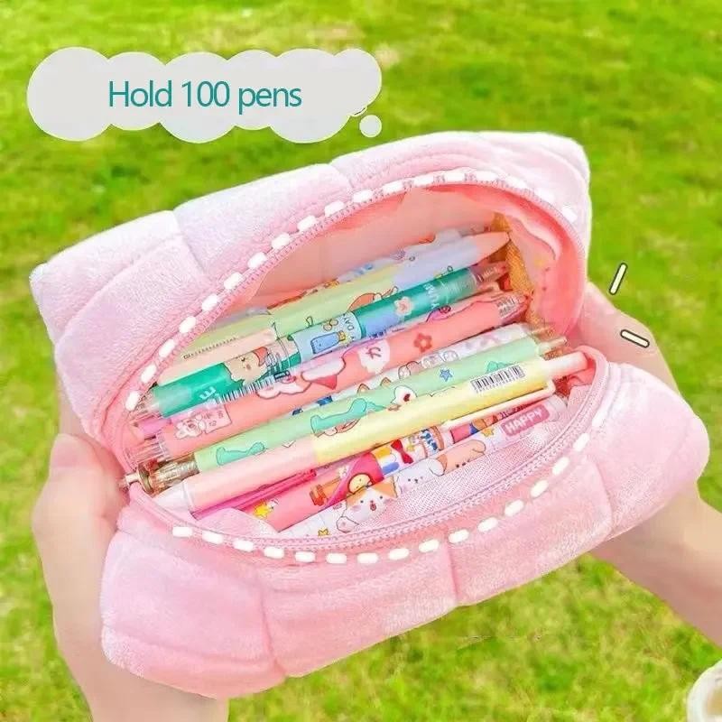 

Cute Pillow Pencil Case Cosmetic Bag Large Capacity Kawaii Plush Pencil Case Student School Supplies