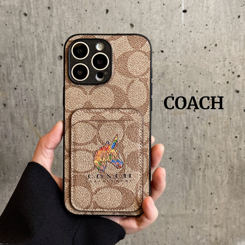 Coach Case Card Holder Casing for Iphone 12 12 Promax 16 16 Promax 15 15 Promax 13 13 Promax 14 14 P