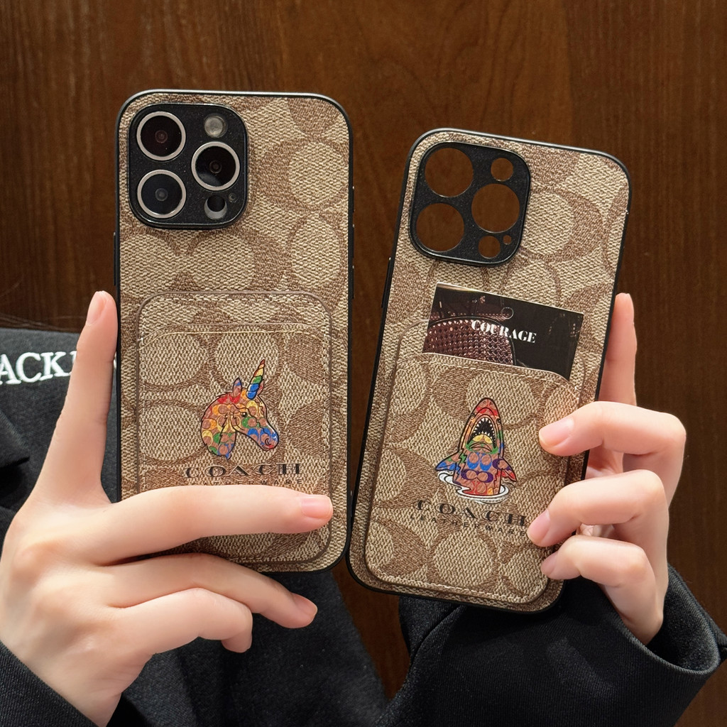 Luxury Full Coverage Protection Coach Case Card Holder Casing for Iphone 12 12 Promax 16 16 Promax 1