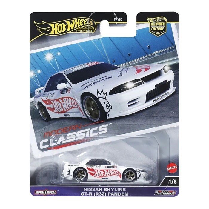 Hot Wheels Premium Modern Classics Nissan Skyline GTR R32 Pandem - Putih