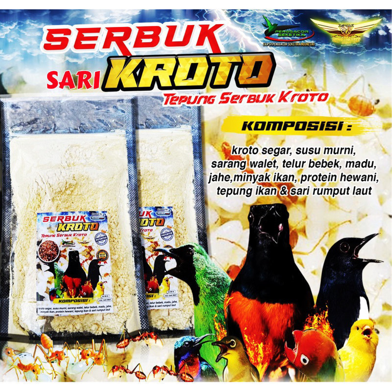 SARI KROTO SERBUK Kroto Makanan Supplement Burung Berkicau Penggacor Burung Multivitamin Burung