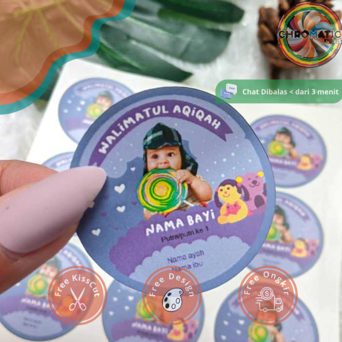 

chromatic 5-8 Sticker Label Bulat Aqiqah Bayi Sticker Bulat Aqikah Stiker Akikah Anak Chromo
