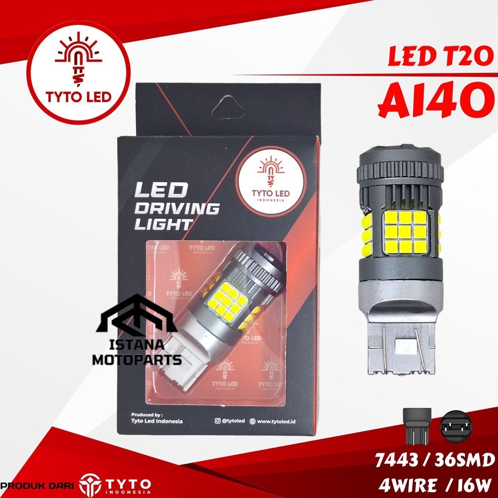 TYTO A140 Lampu Mobil Soket T20 7443 36SMD 16Watt DC 12V 4wire
