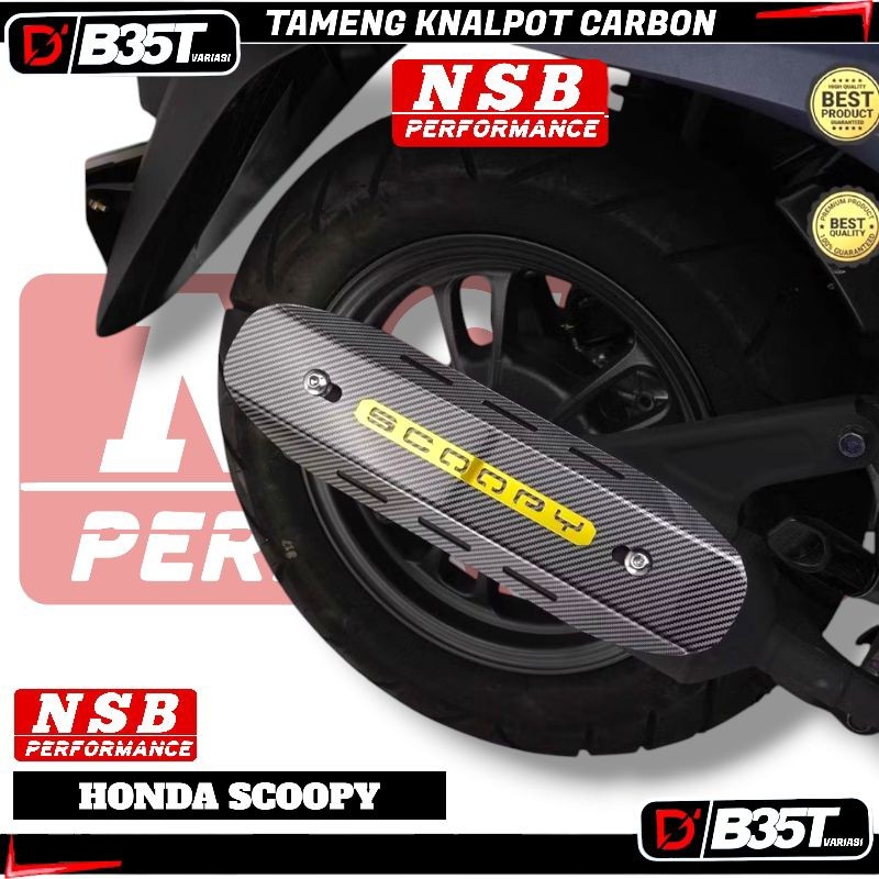 COVER TUTUP PELINDUNG TAMENG KNALPOT SCOOPY CARBON NSB TAMENG KNALPOT SCOOPY VARIASI CARBON NSB Xin