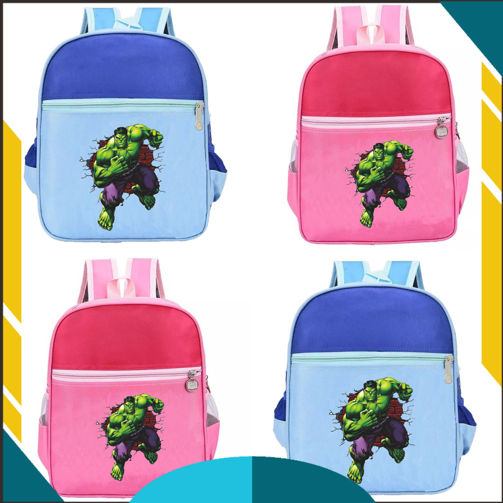 MP Tas Hulk Ransel Anak Karakter Avengers Backpack Sekolah TK / Paud Unisex Fashion Kids 06