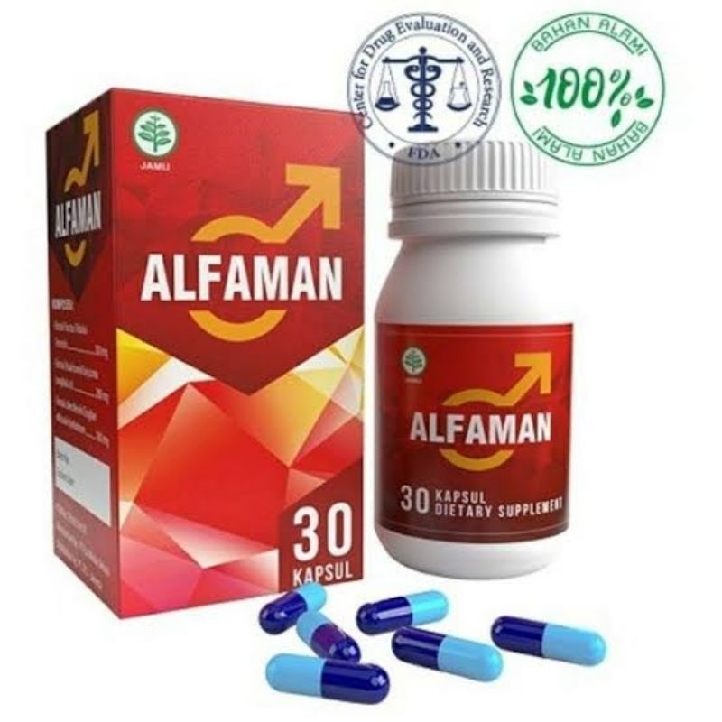 Alfaman Kapsul Original HERBAL Asli Atasi Masalah Pria Suplement