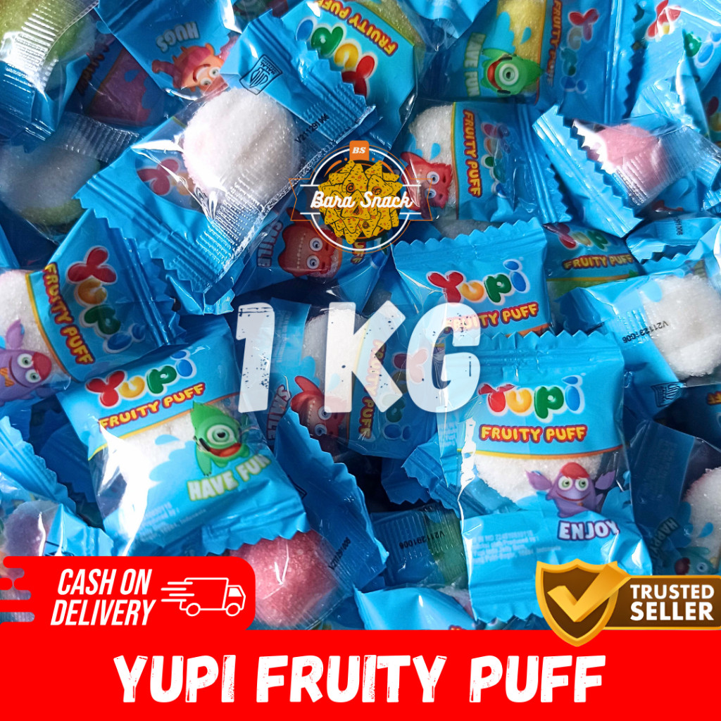

[ 1KG ] Permen Yupi Fruity Puff Premium / Camilan Snack Kiloan Murah -B