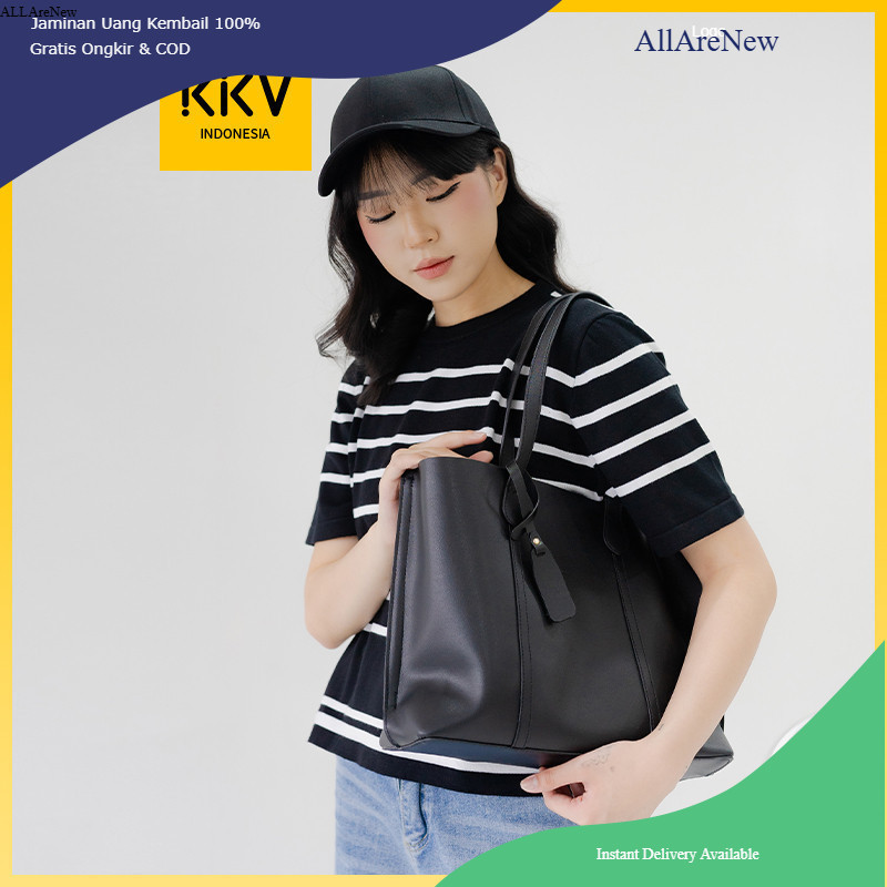 [AllAreNew] kkv  Dunns Tas Bahu Tote Bag Wanita/Women's Single Shoulder Bag/black/