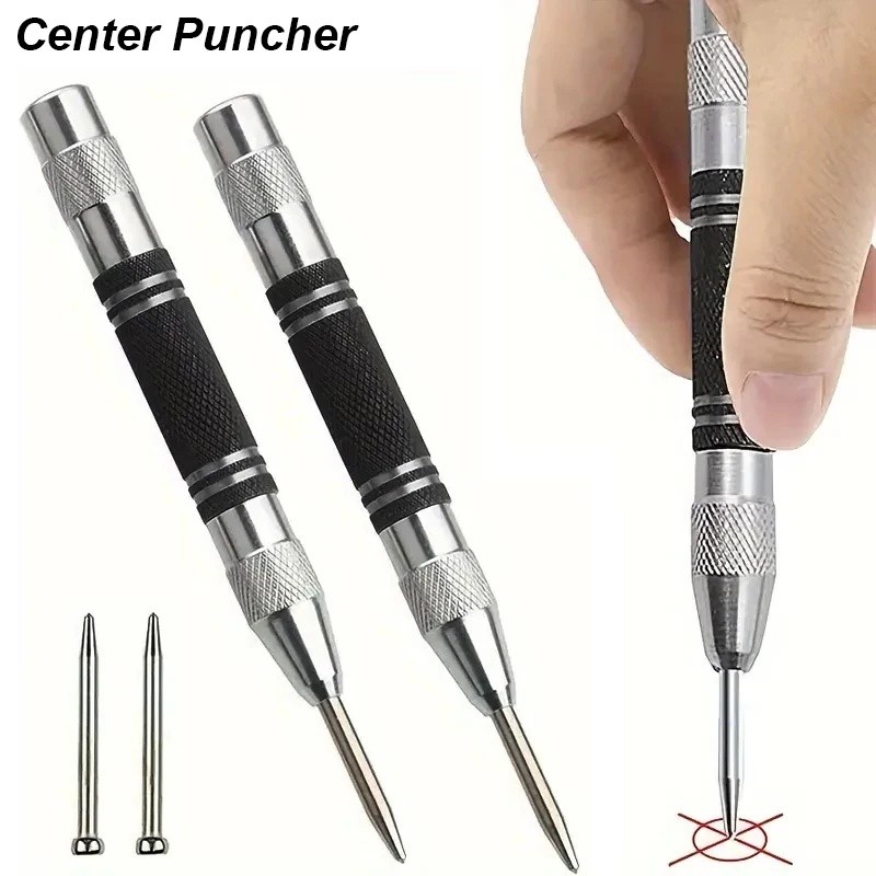 

Auto Center Puncher Hole Marker Wood Metal Steel Spring Load Kerner Drill Locator Heavy Duty Punch Carpentry Automatic Hand Tool