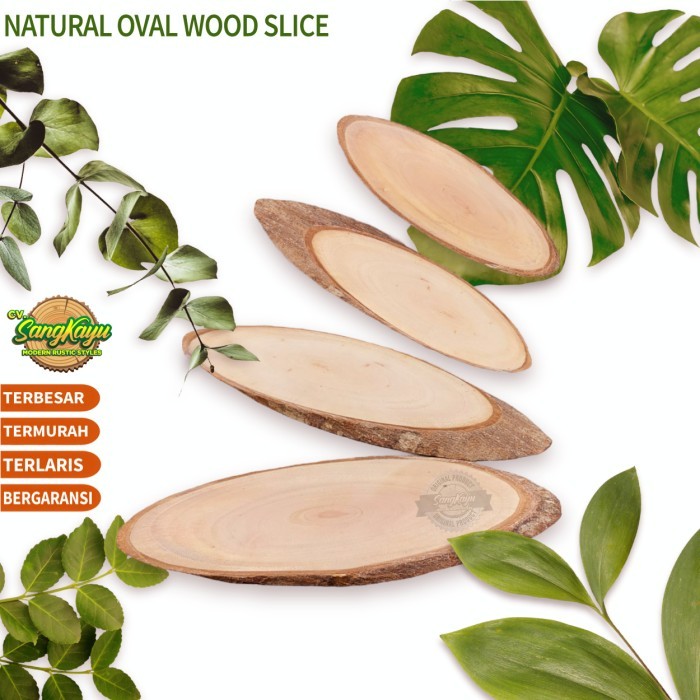 

KayuKu Furniture Wood slice ovale big potongan kayu oval panjang Wood slice oval