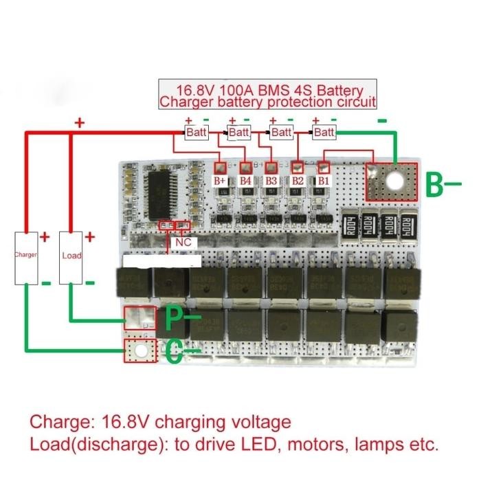 PART & TOOL BMS Module Baterai Charger Modul 3S 4S 100A BMS Protection Board Lion Lipo 18650 21700 2