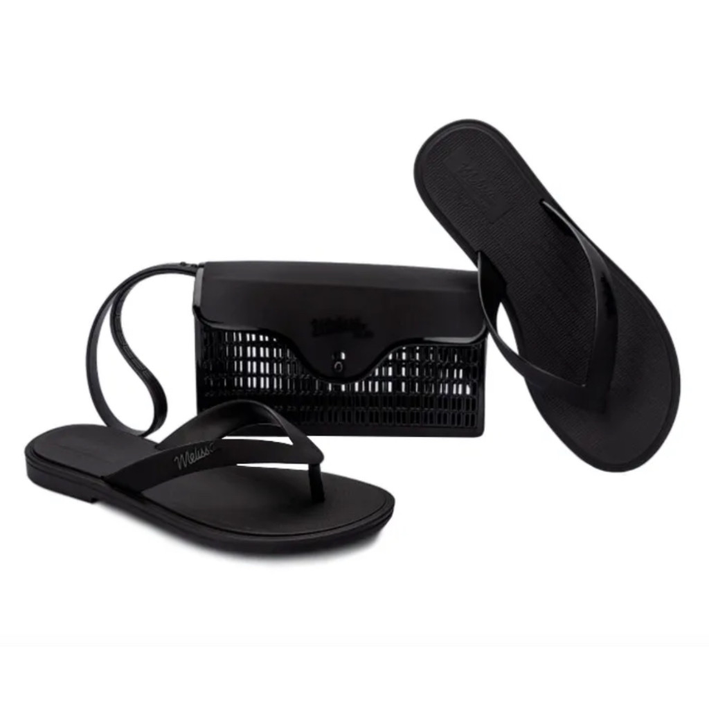Sandal Jepit Wanita Melissa Sun Aurora Ad Black