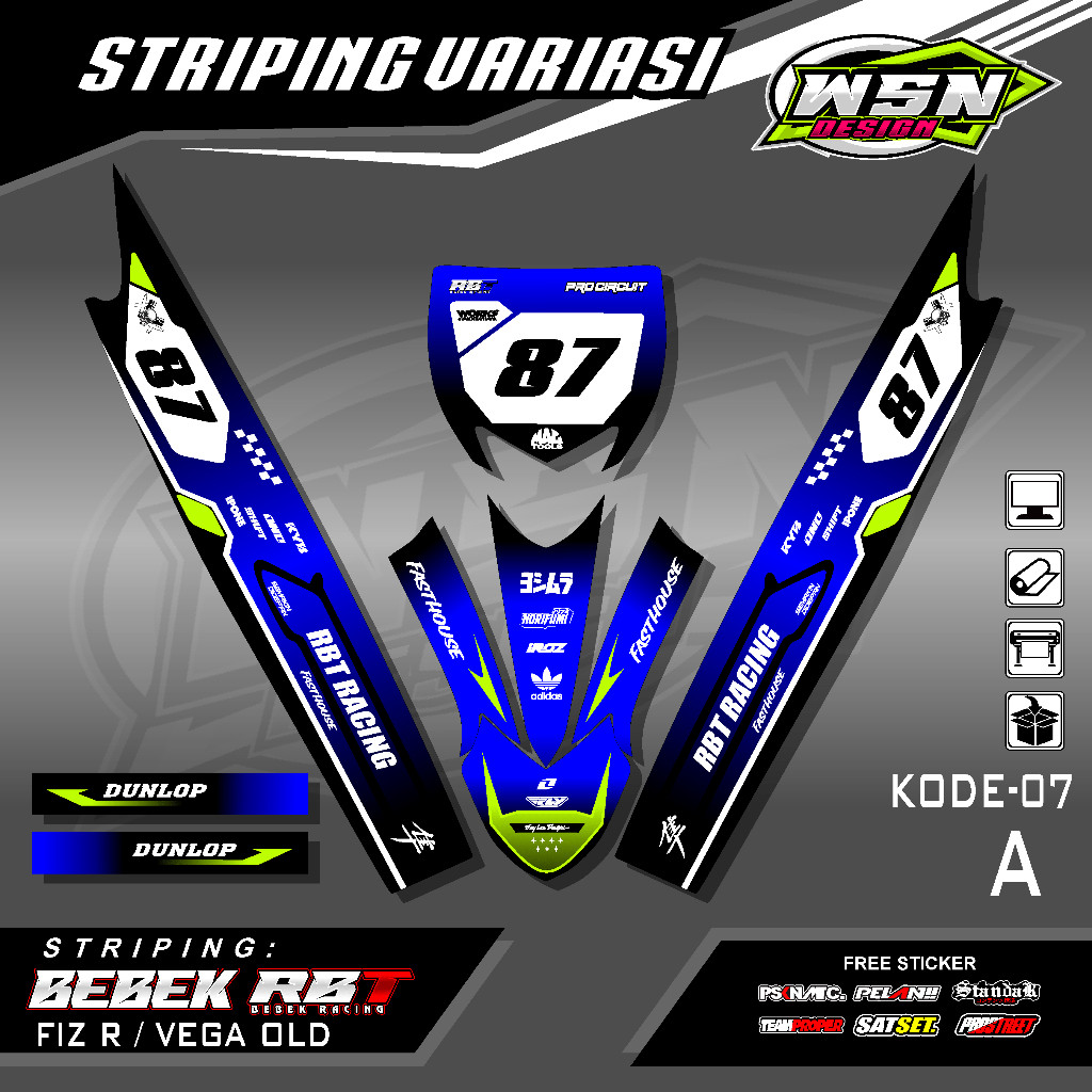 Sticker Striping  Motor Fiz R Vega Old Rbt Bebek Modif Supermoto Desin Grafis Keren Minimalis
