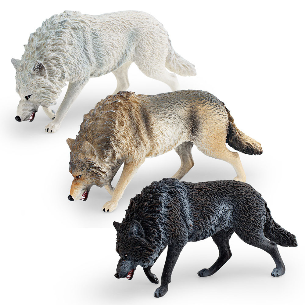 

North American Wolf Figures Simulation Solid Wild Animal Figurine Educational Toy For Kids
