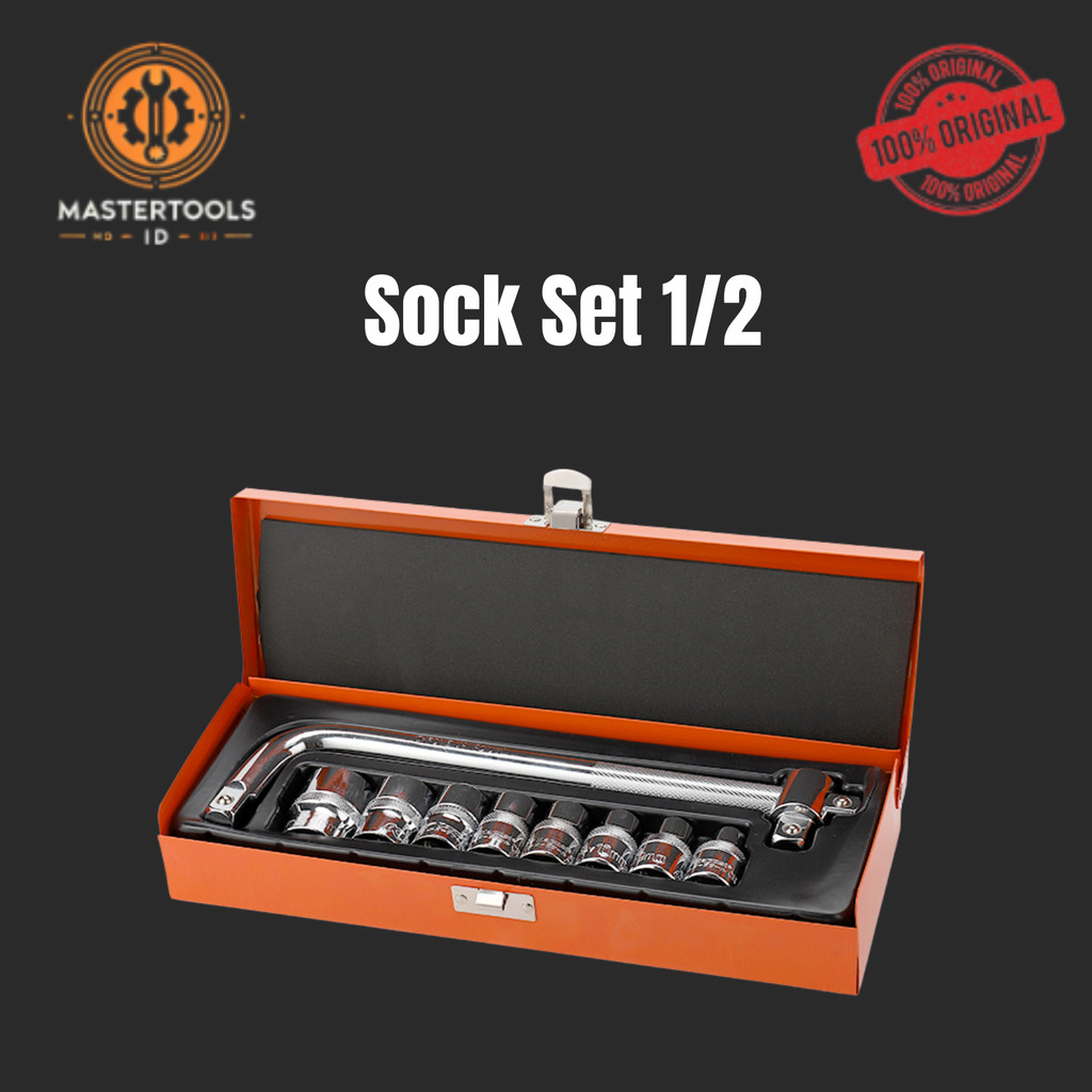 Kapusi Mata Kunci Shock SET CR-V 10PCS/Mata Shock L/ 1/2 Inch 6PT Mata Sock Set Dan 1PCS 1/2 Inch Ga