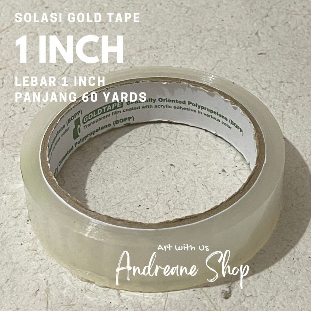 

Selotip Bening lebar 1 inch (2,2 cm) | Gold Tape 60 yards | Isolasi Transparan Serbaguna | Alat Kantor & Packing | Perlengkapan ATK & Kerajinan