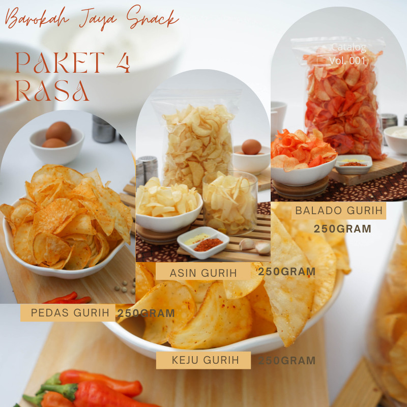 

Keripik Singkong 1KG Bundling 4 Rasa - Mang Meser