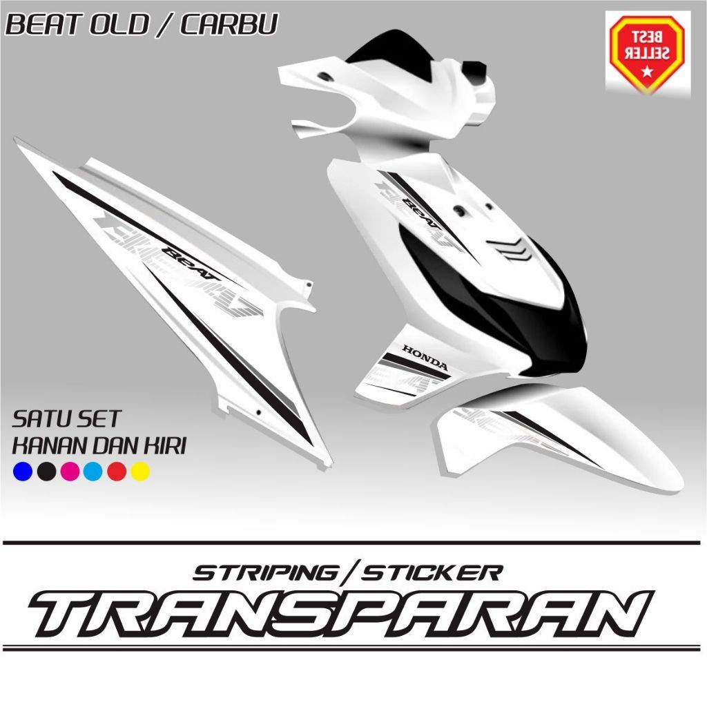 VARIASI STIKER BAHAN TRANSPARAN BENING BUAT MOTOR MATIC BEAT KARBU OLD VARIASI
