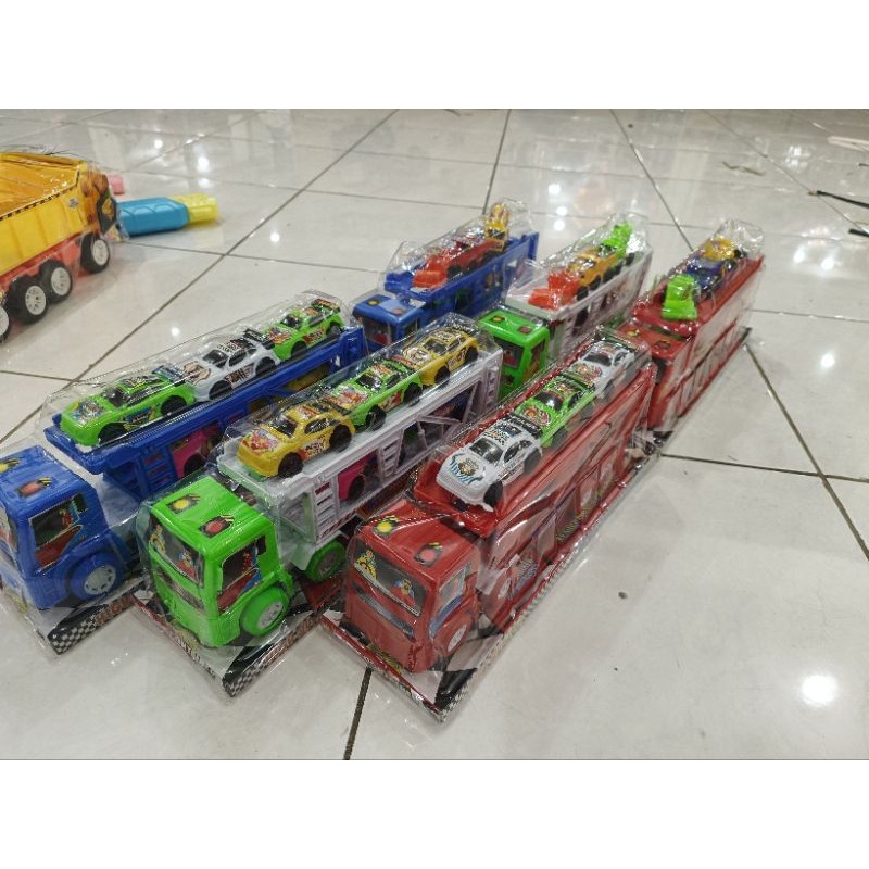 Mainan Mobil Truk Volvo trailer Mika pengangkut Mobil balap dan konstruksi ST 2110/ST 2111
