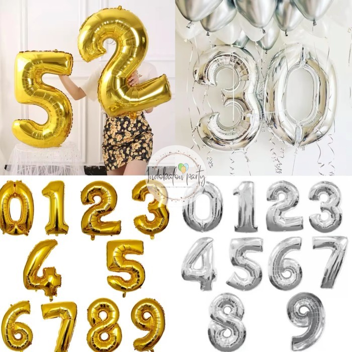 Balon foil huruf / balon foil angka besar 80 cm