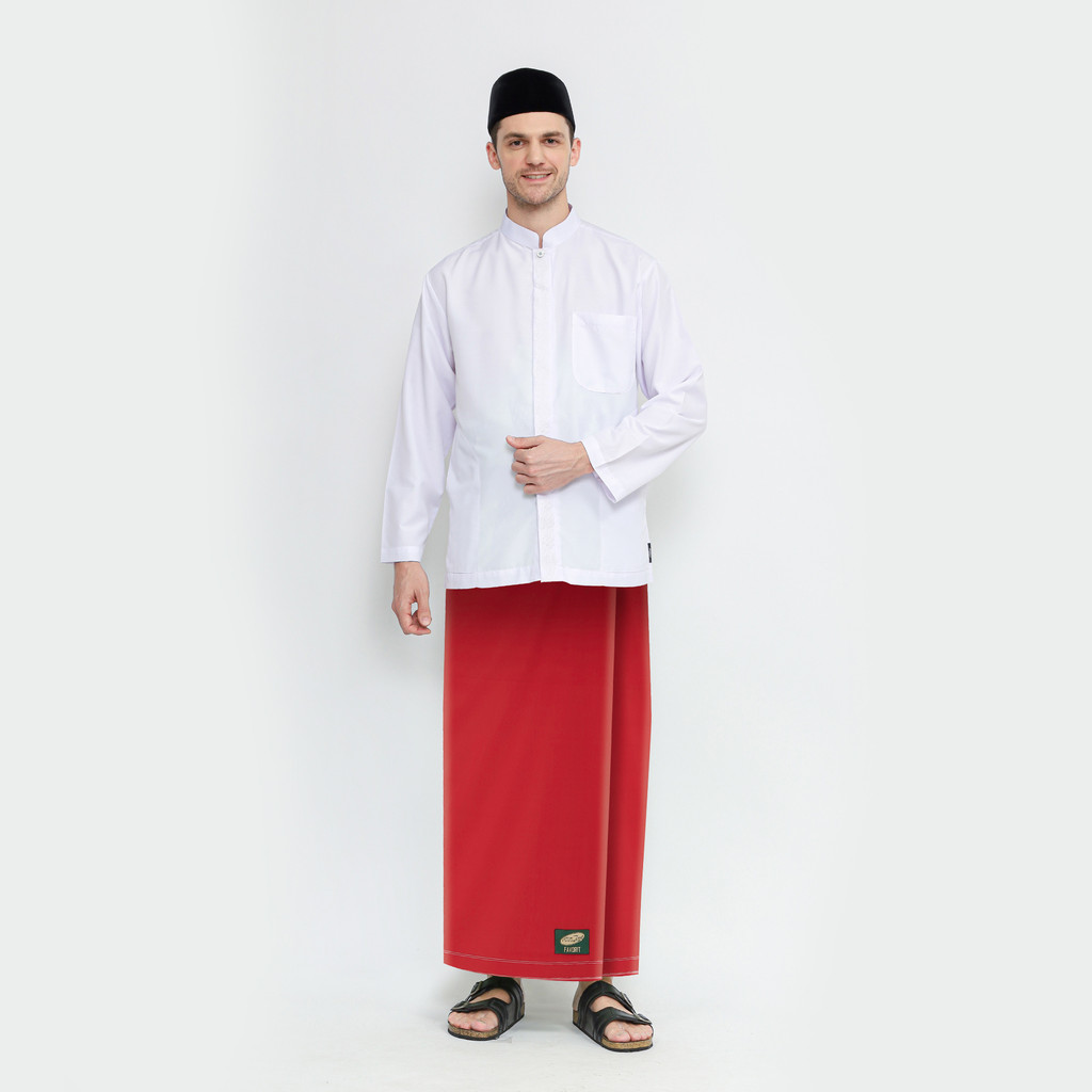 Sarung ATLAS Favorit Warna Polos Merah 01