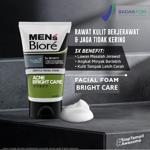 Mens Biore Gentle & Clean Acne Skincare 40 gr - Luginasari Kosmetik