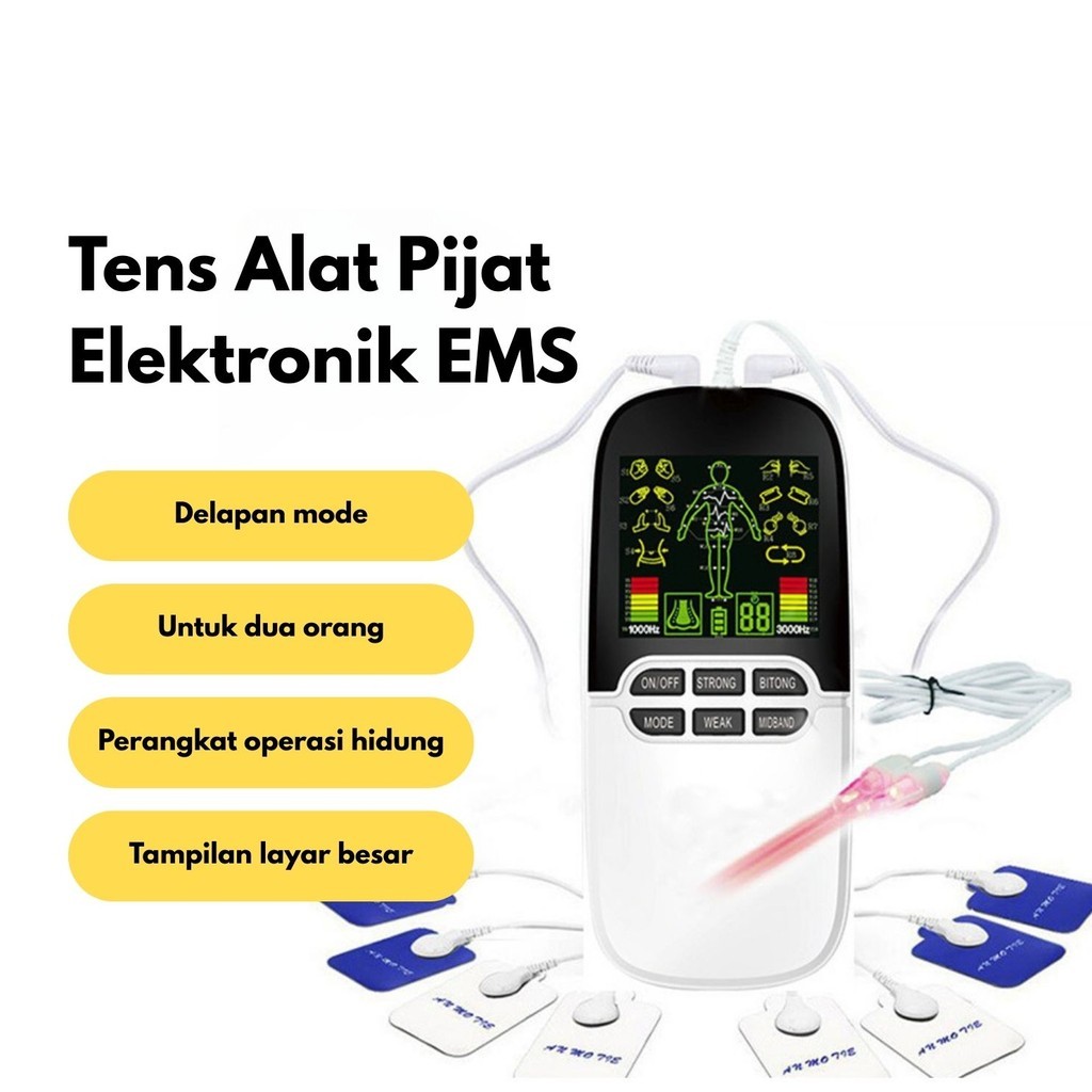 Tens Pijat Elektronik Alat Terapi TENS EMS Digital 4 Unit Elektroda untuk Relaksasi Otot dan Pereda 
