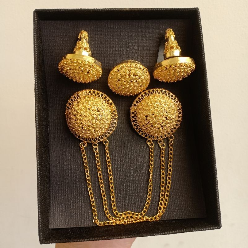 Set Bros Alpaka Peniti Bulat Bintik Polos Subeng Besar