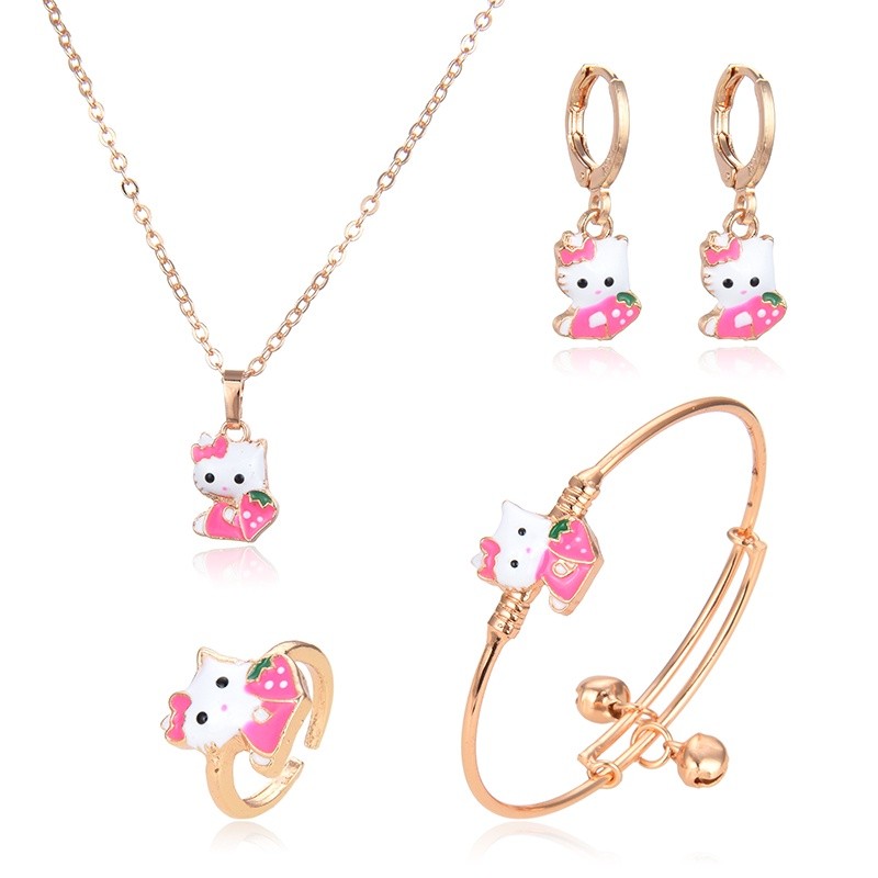 HYL JEWELRY COD Set Perhiasan Titanium Anak Wanita Anti Lapis Emas Karat Isi Love Silver Dan Tidak L