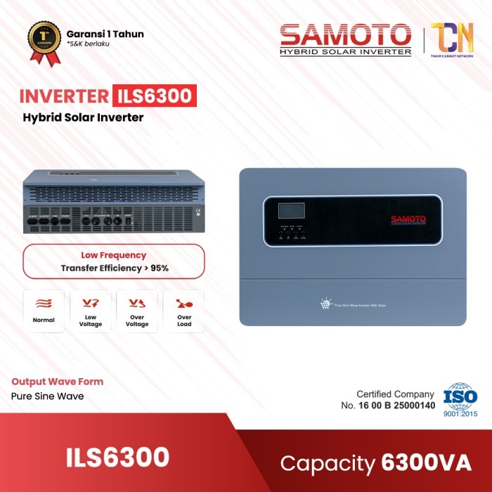 Inverter ILS6300 SAMOTO Hybird Low Frequency Pure Sinewave 12V 6300VA/5000W Hybrid Solar Inverter So