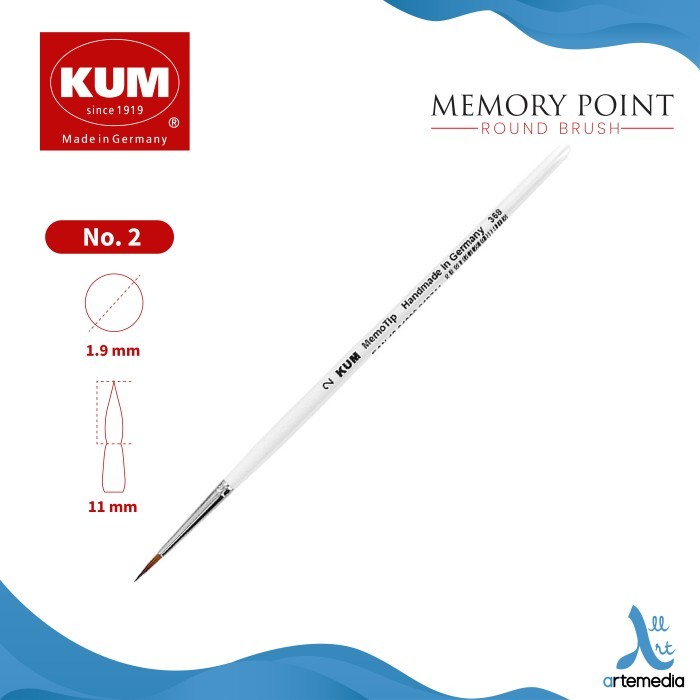 

promo -Kuas Lukis KUM Memory Point Round Synthetic Brush Short Handle - NO. 00