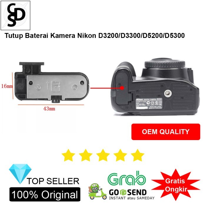 Tutup Baterai Kamera Nikon D3200 D3300 D5200 D5300 - Battery Door